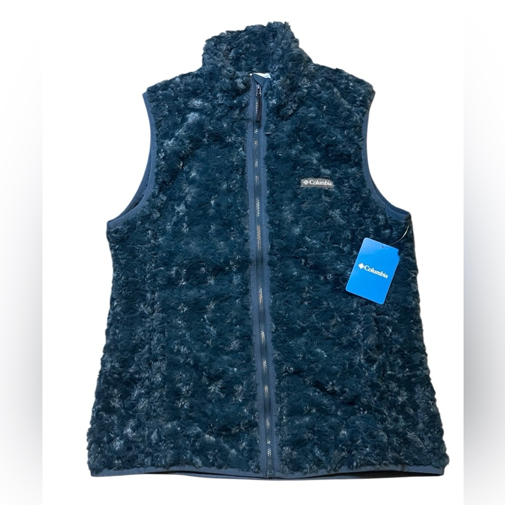 Columbia Twisp Trail Women’s Medium Green Fleece Vest Lined Full Zip